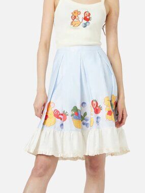 Dangerfield Plus Size 20 AU Hamper Ruffle Skirt cotton border print kawaii mouse